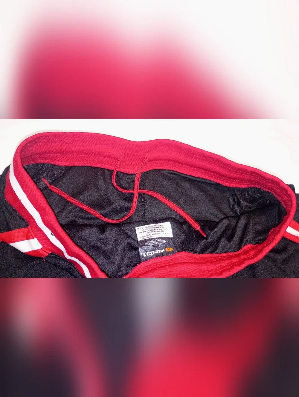 AND1 Men's Sideline Mesh Basketball Shorts Black Red White Large